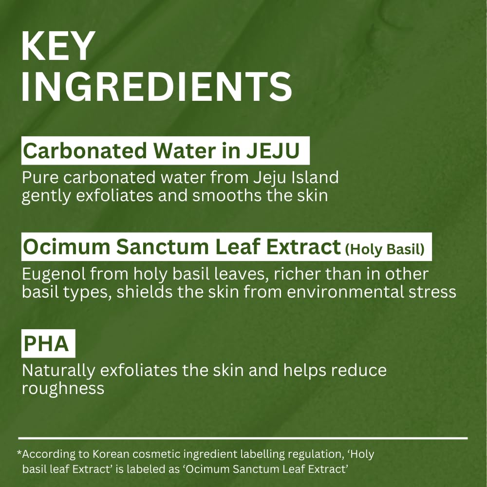 P.CALM Holy Basil Bubble Deep Mask (original)| قناع الفقاعات العميق بالريحان المقدس من بي.كالم – لتنظيف المسام والرؤوس السوداء، بطين كوري وغسيل فقاعي (90 جم / 3.17 أونصة)