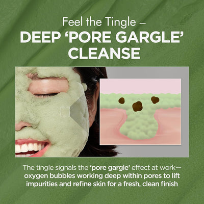 P.CALM Holy Basil Bubble Deep Mask (original)| قناع الفقاعات العميق بالريحان المقدس من بي.كالم – لتنظيف المسام والرؤوس السوداء، بطين كوري وغسيل فقاعي (90 جم / 3.17 أونصة)
