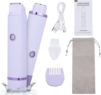 Double Head Electric ShaveraDouble Head Shaver & Trimmer - Ipx7 Waterproof Wet & Dry Use (for bikini, underarms, legs, arms, body & face) (مِقَص حلاقة كهربائي ذوا رأسين)
