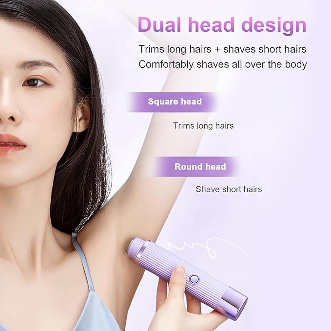 Double Head Electric ShaveraDouble Head Shaver & Trimmer - Ipx7 Waterproof Wet & Dry Use (for bikini, underarms, legs, arms, body & face) (مِقَص حلاقة كهربائي ذوا رأسين)