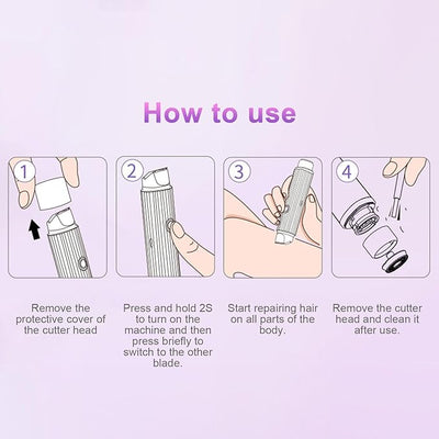Double Head Electric ShaveraDouble Head Shaver & Trimmer - Ipx7 Waterproof Wet & Dry Use (for bikini, underarms, legs, arms, body & face) (مِقَص حلاقة كهربائي ذوا رأسين)