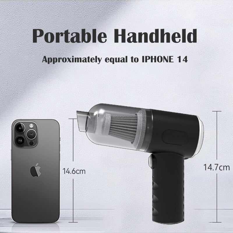 Smart Vacuum & Blower – Portable Handheld Car Vacuum Cleaner (Multi-Surface, Powerful Suction for Car & Home Use) (مكنسة كهربائية يدوية ذكية للسيارة والمنزل)